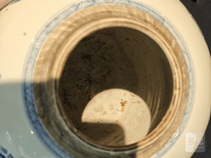 清康熙 青花八卦罐 - 图7